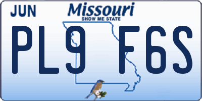 MO license plate PL9F6S