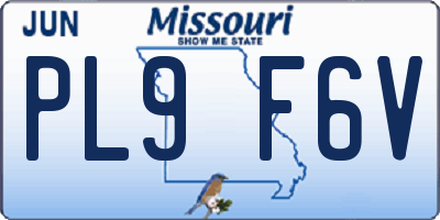 MO license plate PL9F6V