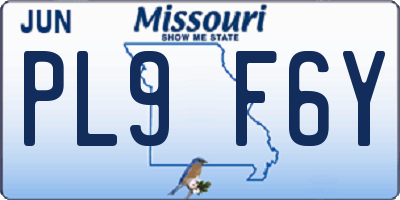 MO license plate PL9F6Y