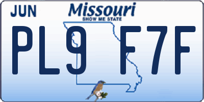 MO license plate PL9F7F