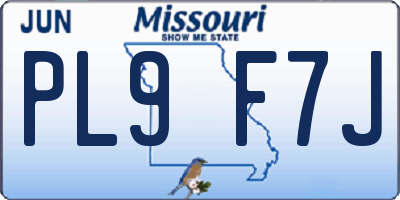 MO license plate PL9F7J