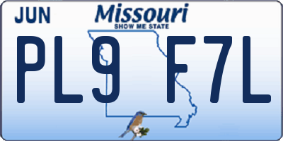 MO license plate PL9F7L