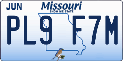 MO license plate PL9F7M