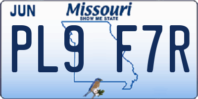 MO license plate PL9F7R