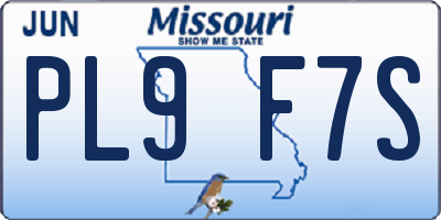 MO license plate PL9F7S