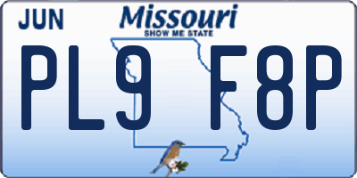 MO license plate PL9F8P