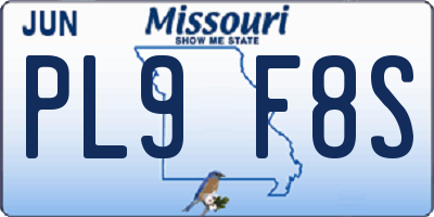 MO license plate PL9F8S