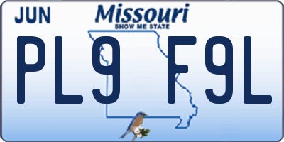 MO license plate PL9F9L