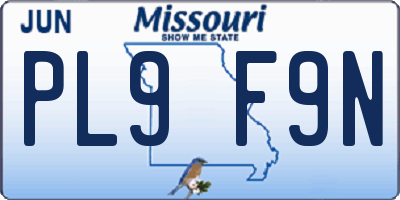 MO license plate PL9F9N