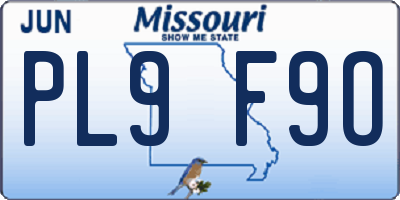 MO license plate PL9F9O