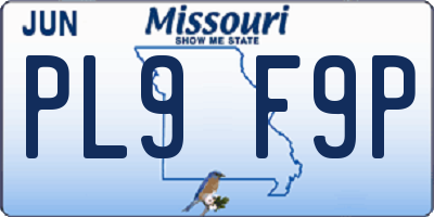 MO license plate PL9F9P