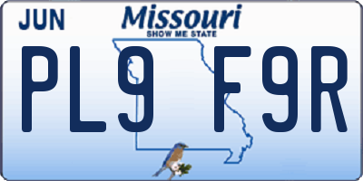 MO license plate PL9F9R