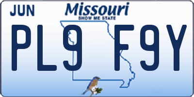 MO license plate PL9F9Y