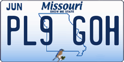 MO license plate PL9G0H