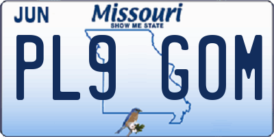 MO license plate PL9G0M