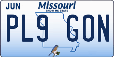 MO license plate PL9G0N
