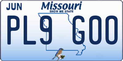 MO license plate PL9G0O