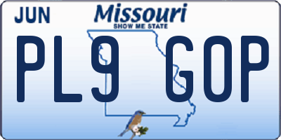 MO license plate PL9G0P