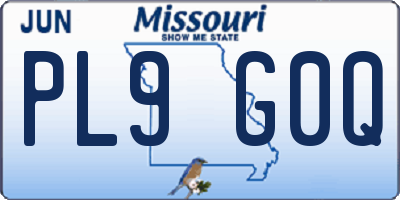 MO license plate PL9G0Q