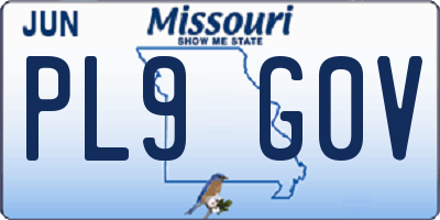 MO license plate PL9G0V