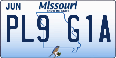 MO license plate PL9G1A