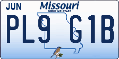 MO license plate PL9G1B