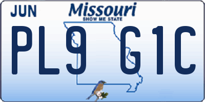 MO license plate PL9G1C