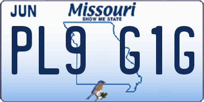 MO license plate PL9G1G