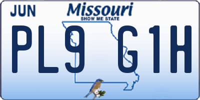 MO license plate PL9G1H