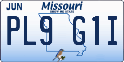 MO license plate PL9G1I
