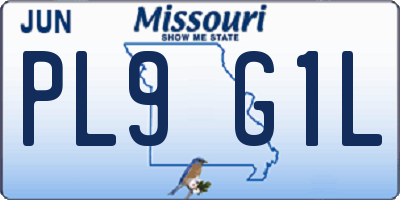 MO license plate PL9G1L