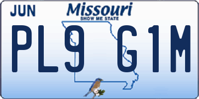 MO license plate PL9G1M