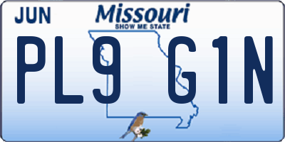 MO license plate PL9G1N