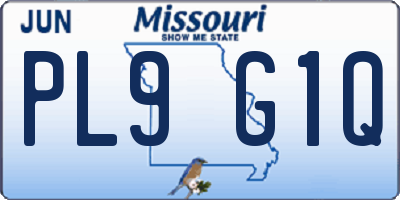 MO license plate PL9G1Q