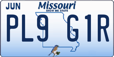 MO license plate PL9G1R