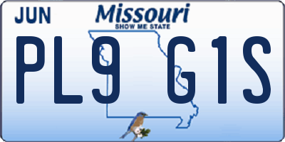 MO license plate PL9G1S