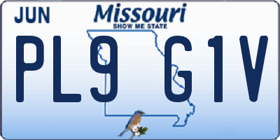 MO license plate PL9G1V