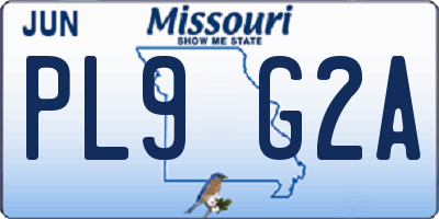 MO license plate PL9G2A