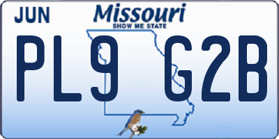 MO license plate PL9G2B
