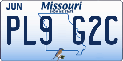 MO license plate PL9G2C