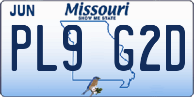 MO license plate PL9G2D