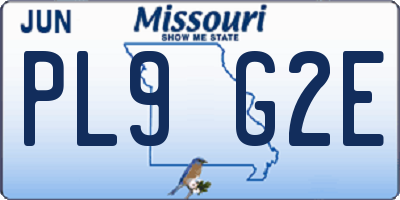 MO license plate PL9G2E