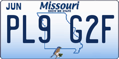 MO license plate PL9G2F