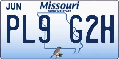MO license plate PL9G2H