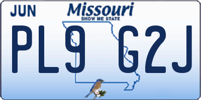 MO license plate PL9G2J