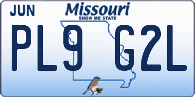 MO license plate PL9G2L