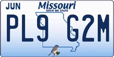 MO license plate PL9G2M