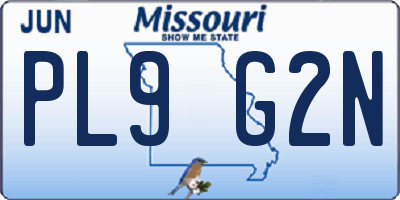 MO license plate PL9G2N