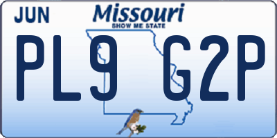 MO license plate PL9G2P
