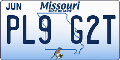 MO license plate PL9G2T